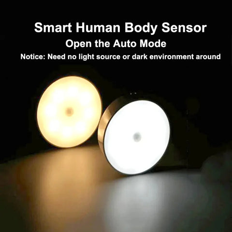 GlowSense™ Motion-Activated LED Night Light – Wireless, Rechargeable & Magnetic