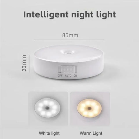 GlowSense™ Motion-Activated LED Night Light – Wireless, Rechargeable & Magnetic