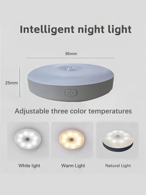 GlowSense™ Motion-Activated LED Night Light – Wireless, Rechargeable & Magnetic